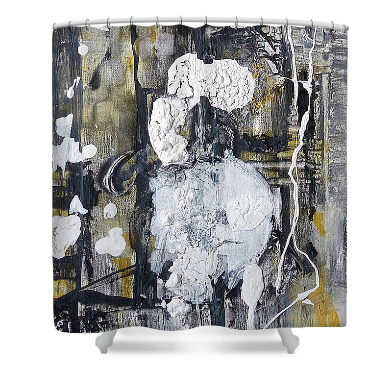 Abstract Shower Curtain featuring the painting In Sheep's Clothing by 'REA' Gallery