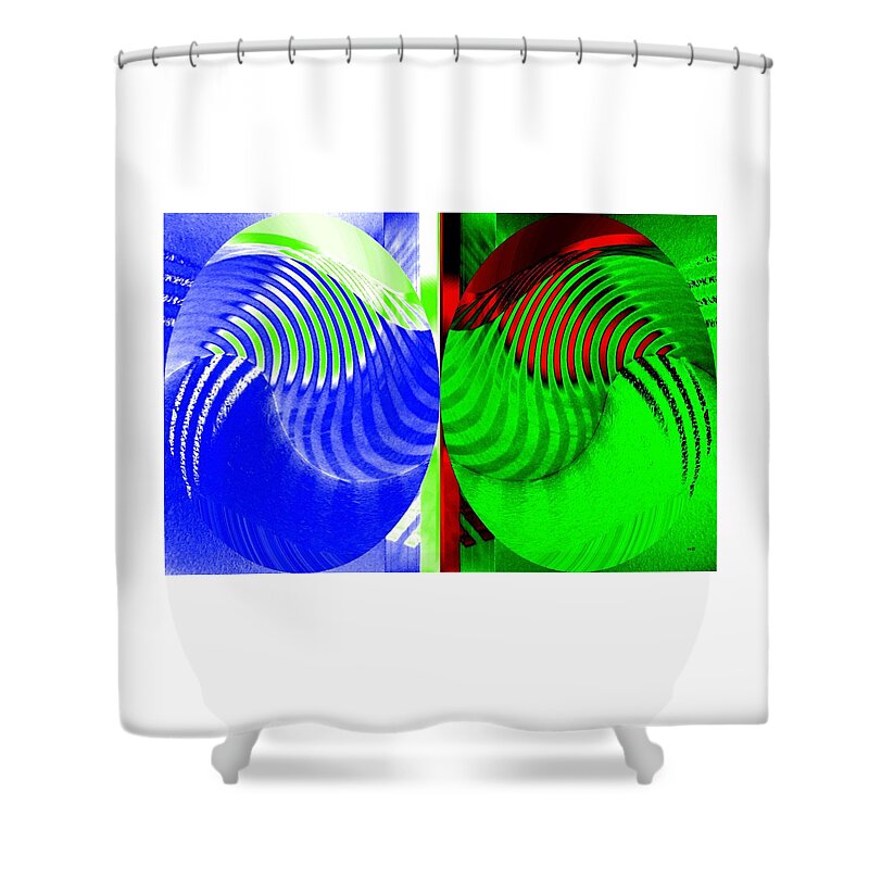 In Sync Shower Curtain featuring the digital art In Sync 16 by Will Borden