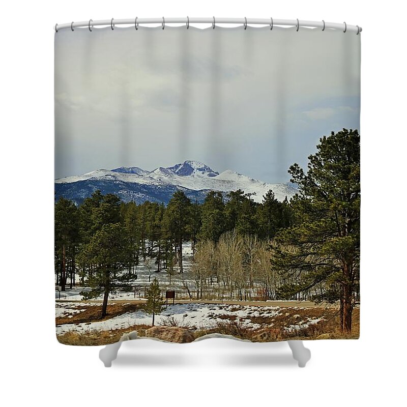 Rocky Mountains Shower Curtain featuring the photograph In the Rocky Mountains VII by Michiale Schneider