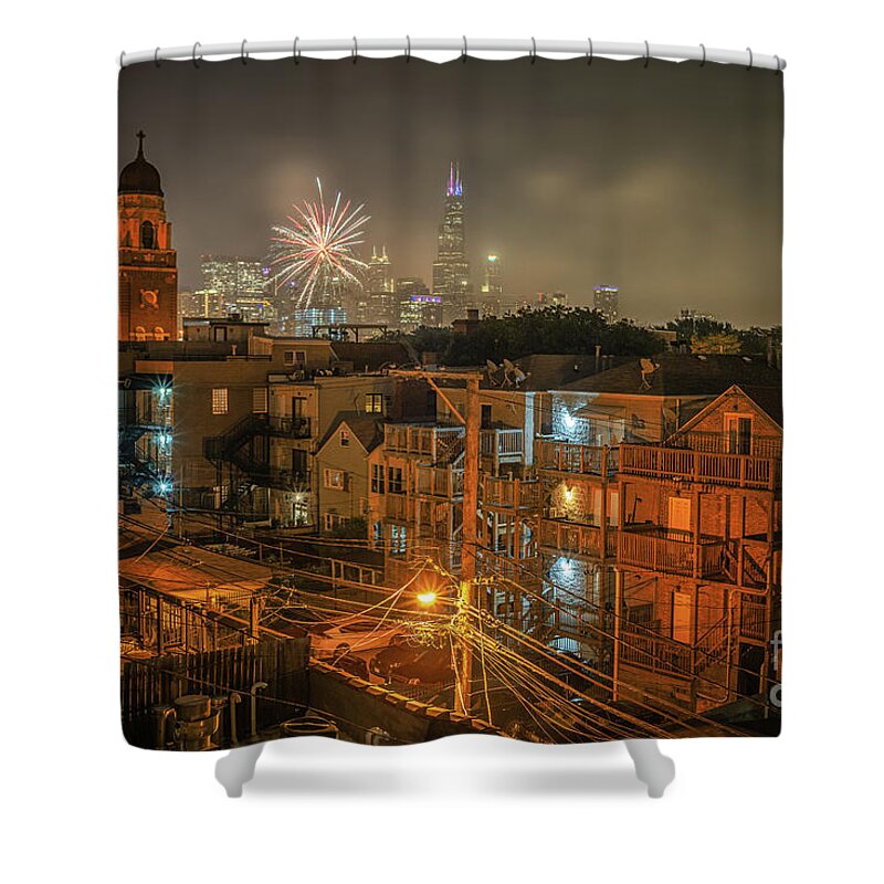 Chicago Shower Curtain featuring the photograph Independence Day in Chicago by Bruno Passigatti