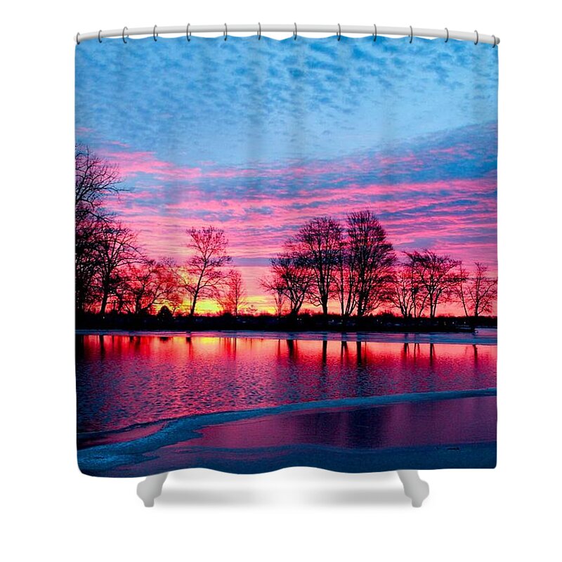  Shower Curtain featuring the photograph Indian Lake Sunrise by Brian Jones