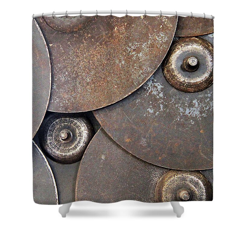 Work Tool Shower Curtain featuring the photograph Industrial Overlap by Jan Dolan (foto.phrend)