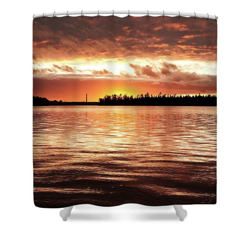 Industrial District Shower Curtain featuring the photograph Industrial Sunset by Shaunl