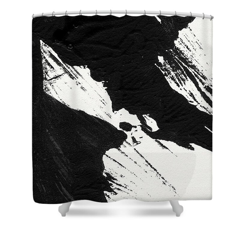 Abstract Shower Curtain featuring the mixed media Ink Wave 2- Art by Linda Woods by Linda Woods