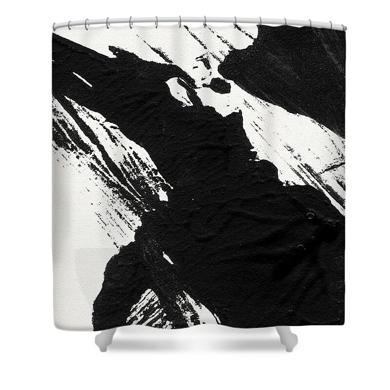 Abstract Shower Curtain featuring the painting Ink Wave 3- Art by Linda Woods by Linda Woods