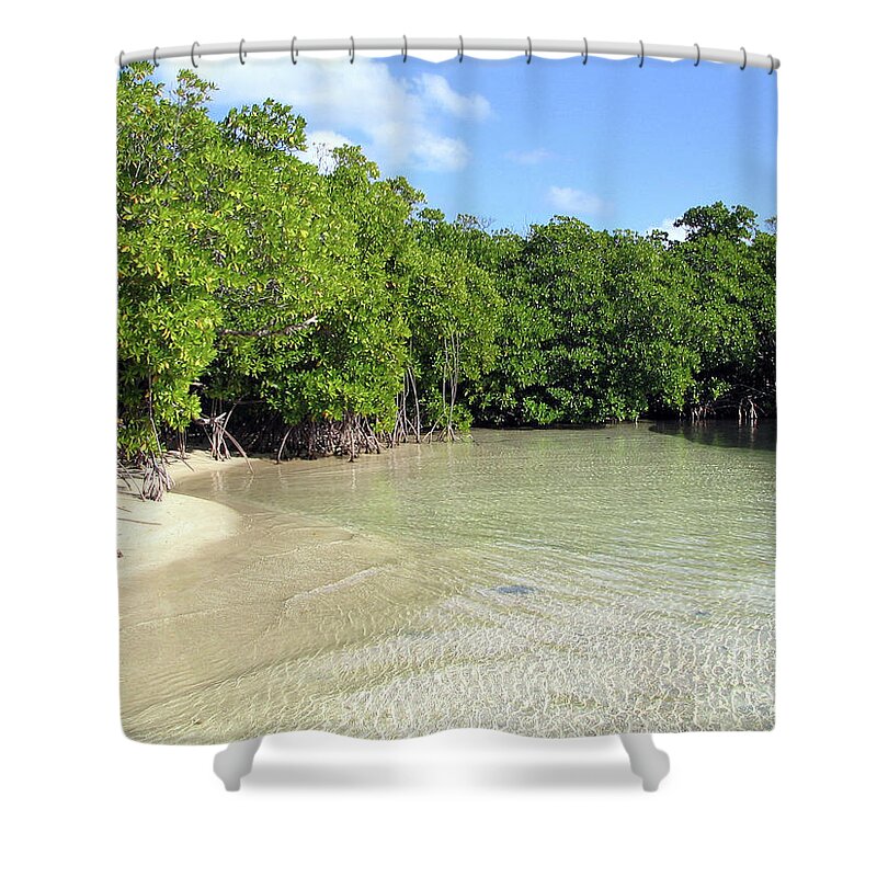 St. Thomas Inlet Shower Curtain featuring the photograph St. Thomas Inlet by Barbra Telfer