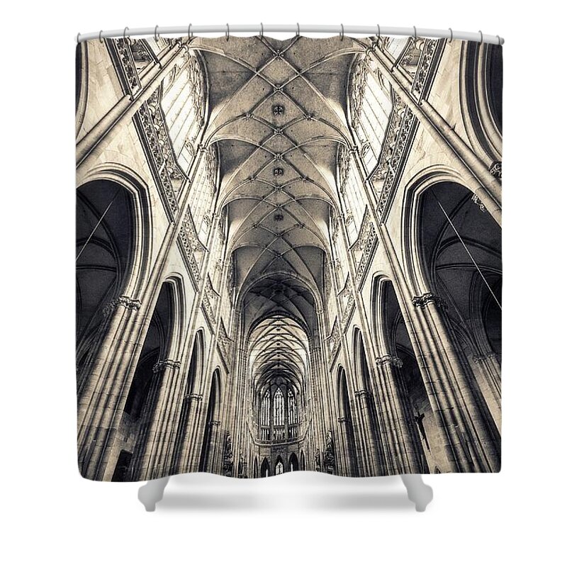 Arch Shower Curtain featuring the photograph Inside Of St. Vitus Church by Shan.shihan