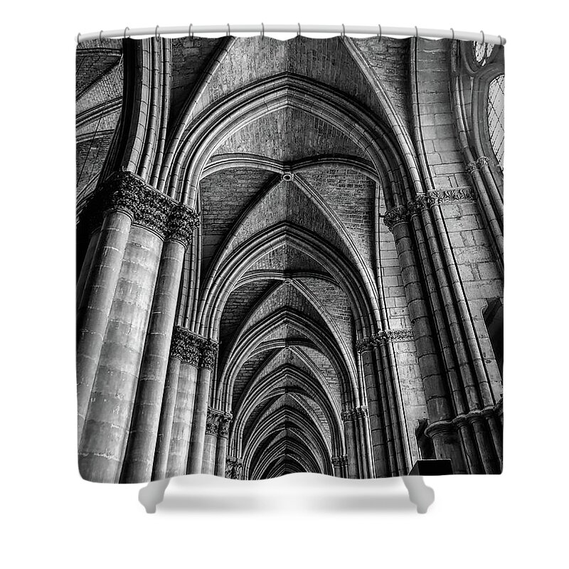 Reims Shower Curtain featuring the photograph Interior Notre-Dame Cathedral Reims France by Luther Fine Art
