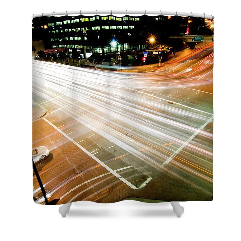 Working Shower Curtain featuring the photograph Intersection by Adamkaz