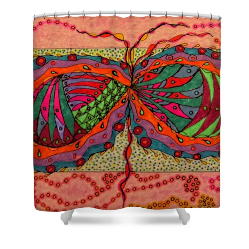 Intimate Shower Curtain featuring the drawing Intimate Infinity by Karen Nice-Webb