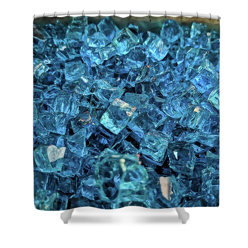 Turquoise Shower Curtain featuring the photograph Into the Fire Pit by Portia Olaughlin
