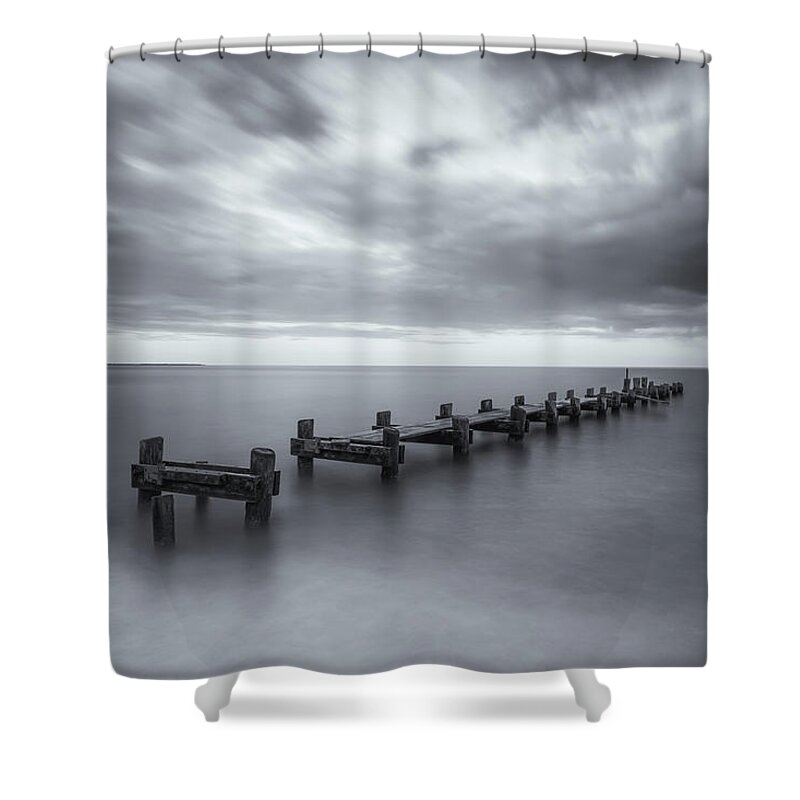 Pier Shower Curtain featuring the photograph Into the Sea by Rob Davies