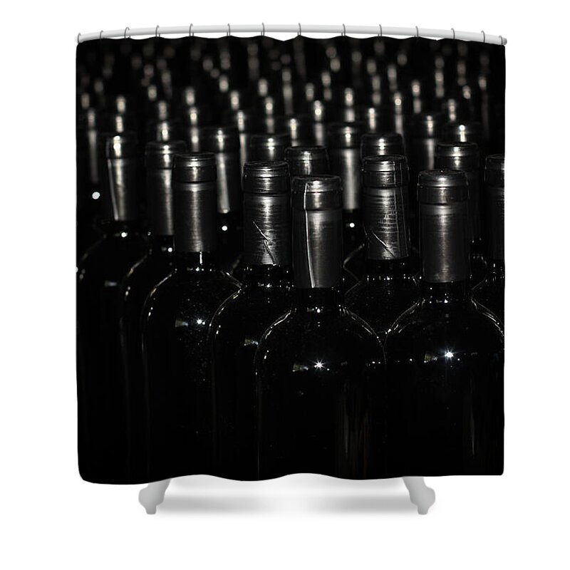 In A Row Shower Curtain featuring the photograph Into The Winery by Nestor Marsollier Photo