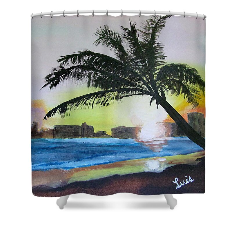 Isla Verde Shower Curtain featuring the photograph Isla Verde by Luis F Rodriguez