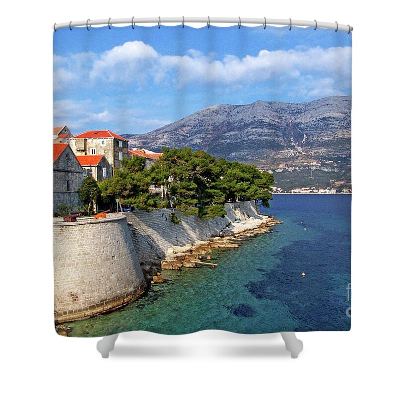 Island Shower Curtain featuring the photograph Island Korcula by Jasna Dragun