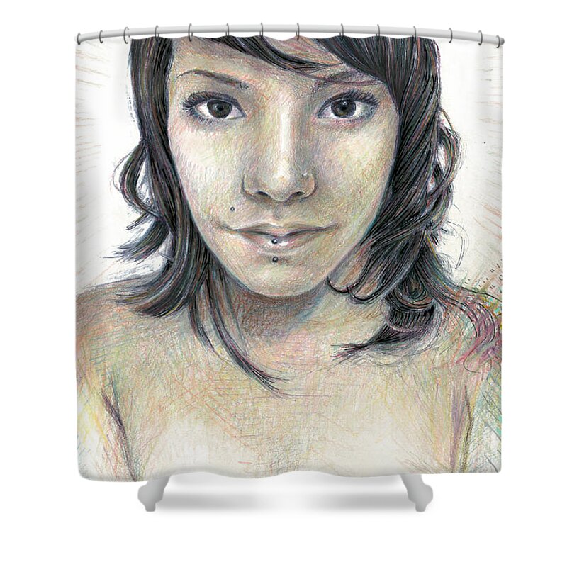 Portrait Shower Curtain featuring the painting Isolate by Jeremy Robinson