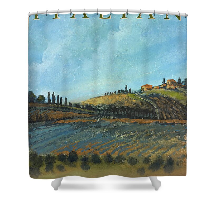 Italian Shower Curtain featuring the painting Italian Vineyards by Kingsley