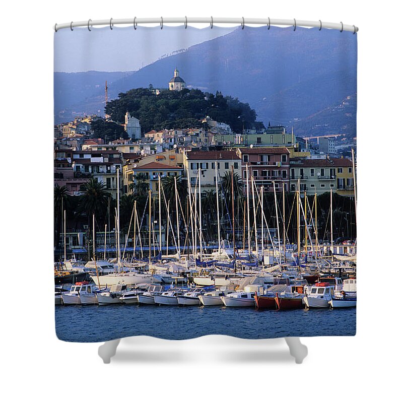 Sailboat Shower Curtain featuring the photograph Italy, Liguria, Sanremo, Yachts In by Vincenzo Lombardo