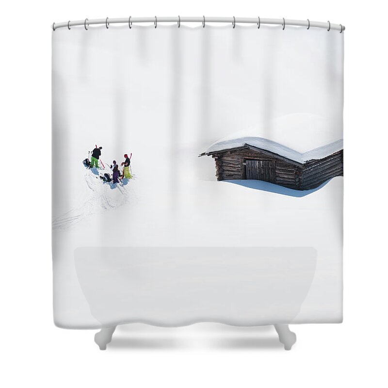 Skiing Shower Curtain featuring the photograph Italy, Trentino-alto Adige, Alto Adige by Westend61