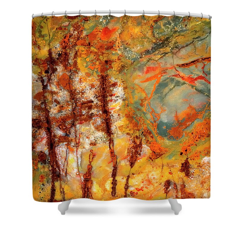 Outdoors Shower Curtain featuring the digital art Jasper Forest by Thomas P. Shearer