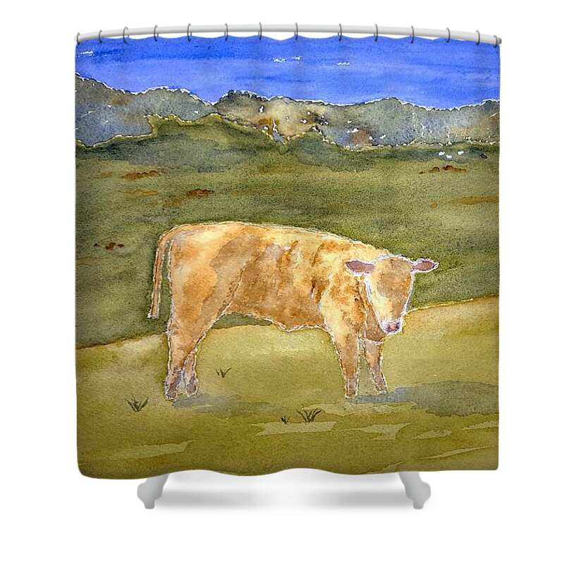 Watercolor Shower Curtain featuring the painting Jersey Lore by John Klobucher
