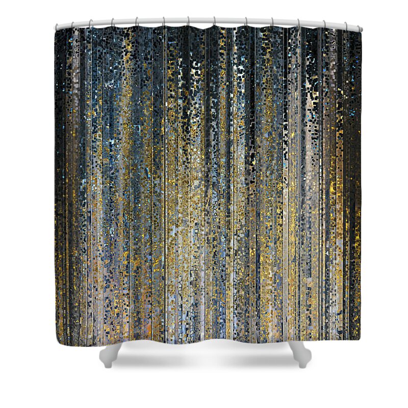 Blue Shower Curtain featuring the painting Jesus Christ The Lord of Glory. 1 Corinthians 2 8 by Mark Lawrence