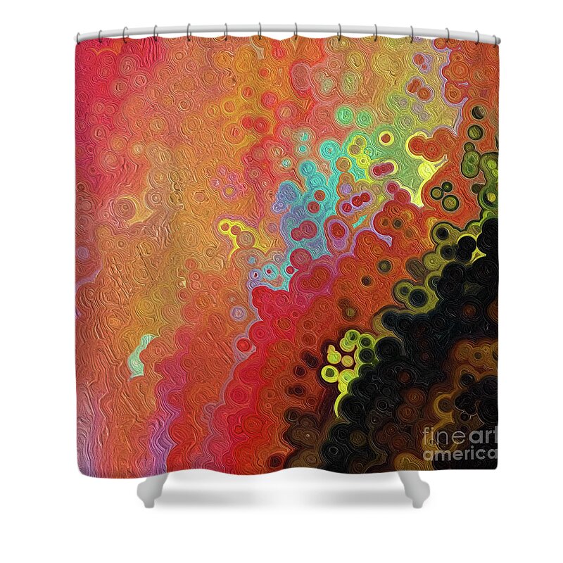 Red Shower Curtain featuring the painting Jesus Christ, The Truth. John 1 14 by Mark Lawrence