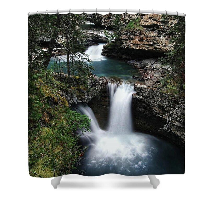 Scenics Shower Curtain featuring the photograph Johnston Canyon, Banff National Park by Rex Montalban Photography