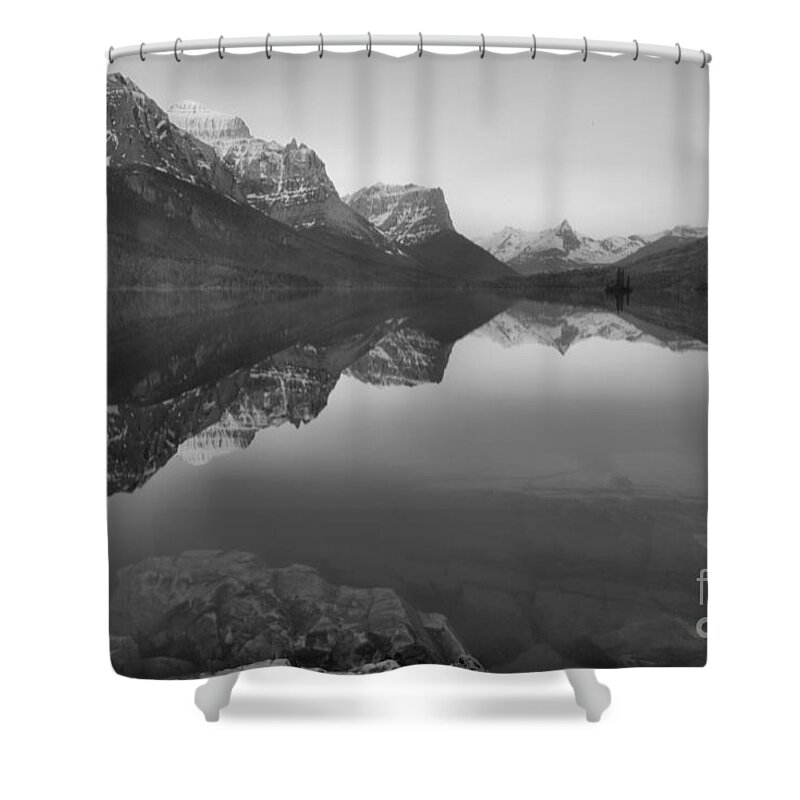 St Mary Shower Curtain featuring the photograph June St. Mary Sunrise Black And White by Adam Jewell