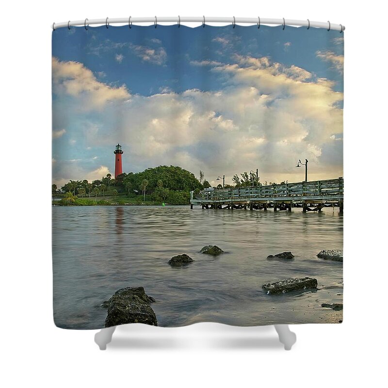 Lighthouse Shower Curtain featuring the photograph Jupiter Lighthouse by Steve DaPonte