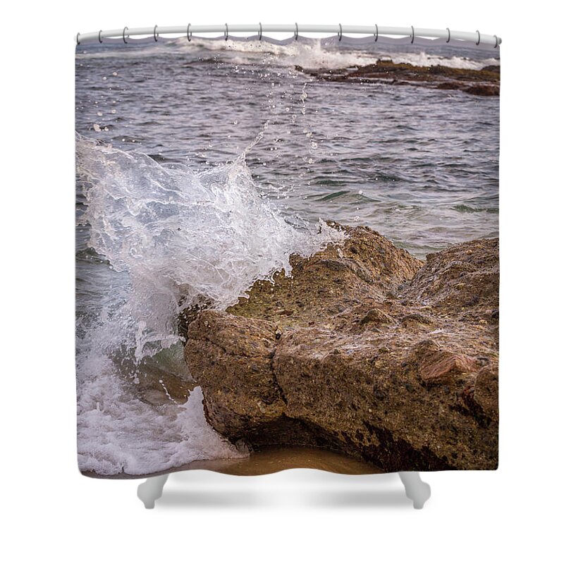 Ocean Shower Curtain featuring the photograph Just a Splash by Aaron Burrows