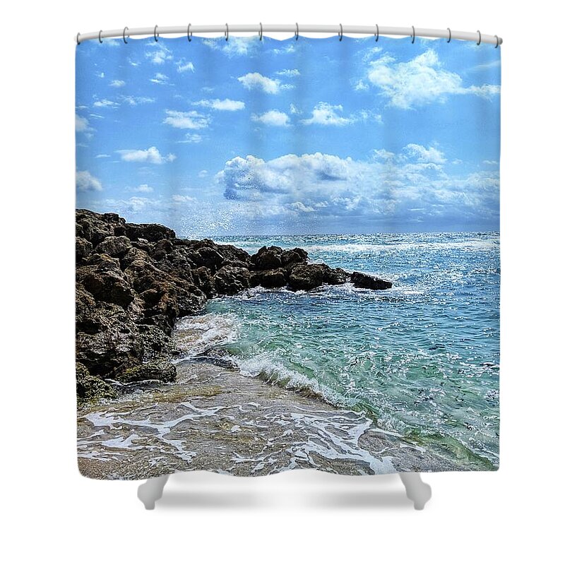 Beach Shower Curtain featuring the photograph Just Beachy by Portia Olaughlin