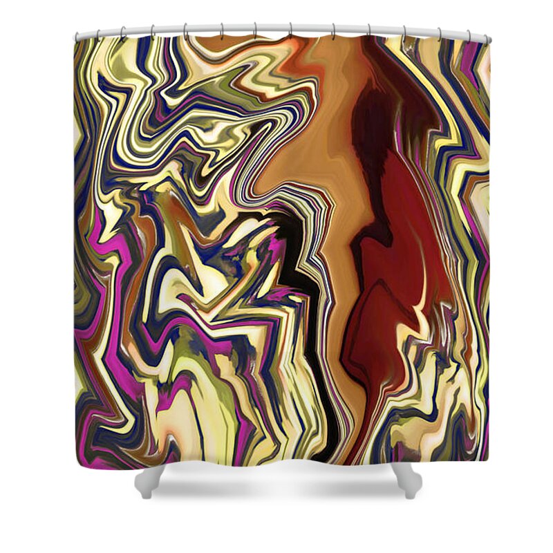 Colorful Shower Curtain featuring the digital art Kangaroo by Michelle Hoffmann