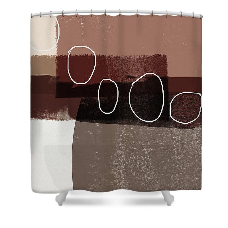 Modern Shower Curtain featuring the mixed media Karamel 3- Art by Linda Woods by Linda Woods