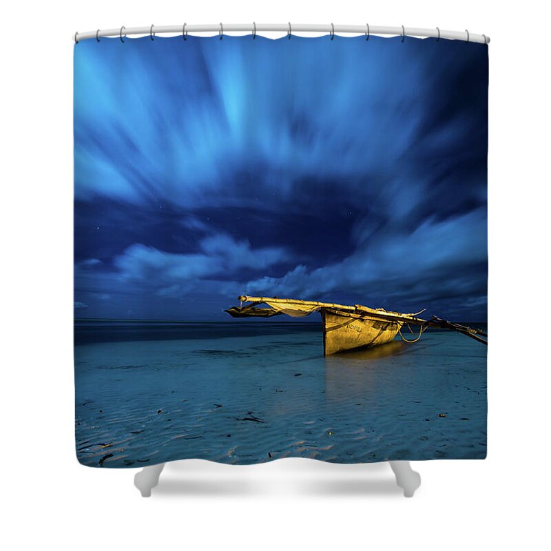Scenics Shower Curtain featuring the photograph Kazinaswla Fishing Boat Zanzibar by Alexander Matt Photography