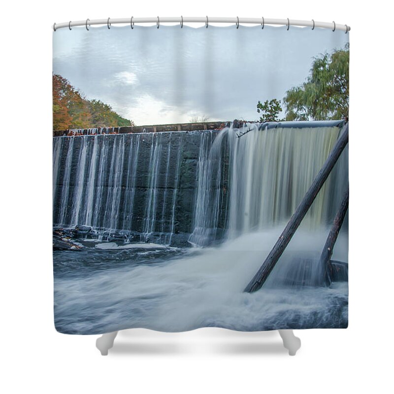 Mousam Shower Curtain featuring the photograph Kennebunk Maine - Mousam River Dam by Bill Cannon