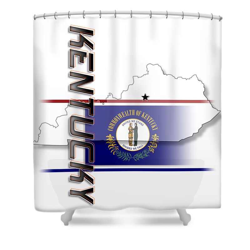 Kentucky Shower Curtain featuring the digital art Kentucky State Vertical Print by Rick Bartrand