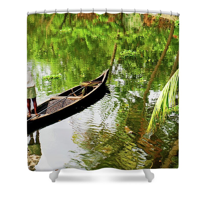 Scenics Shower Curtain featuring the photograph Kerala Backwaters by Gopan G Nair