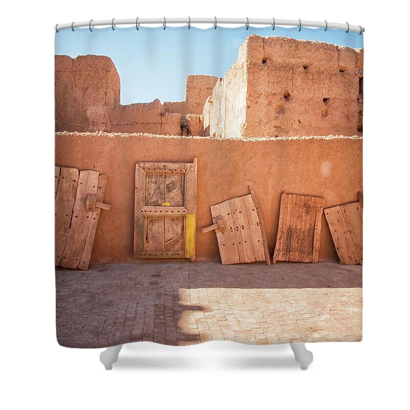 Antique Doors Shower Curtain featuring the photograph Khorbat Doors by Jessica Levant