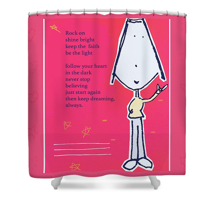 Illustration Shower Curtain featuring the drawing Kids Rock on Design by Ashley Rice
