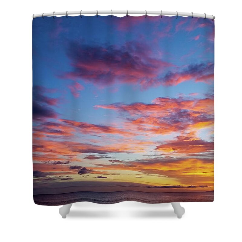 Hawaii Sunset Shower Curtain featuring the photograph Kihei Sunset by Chris Spencer