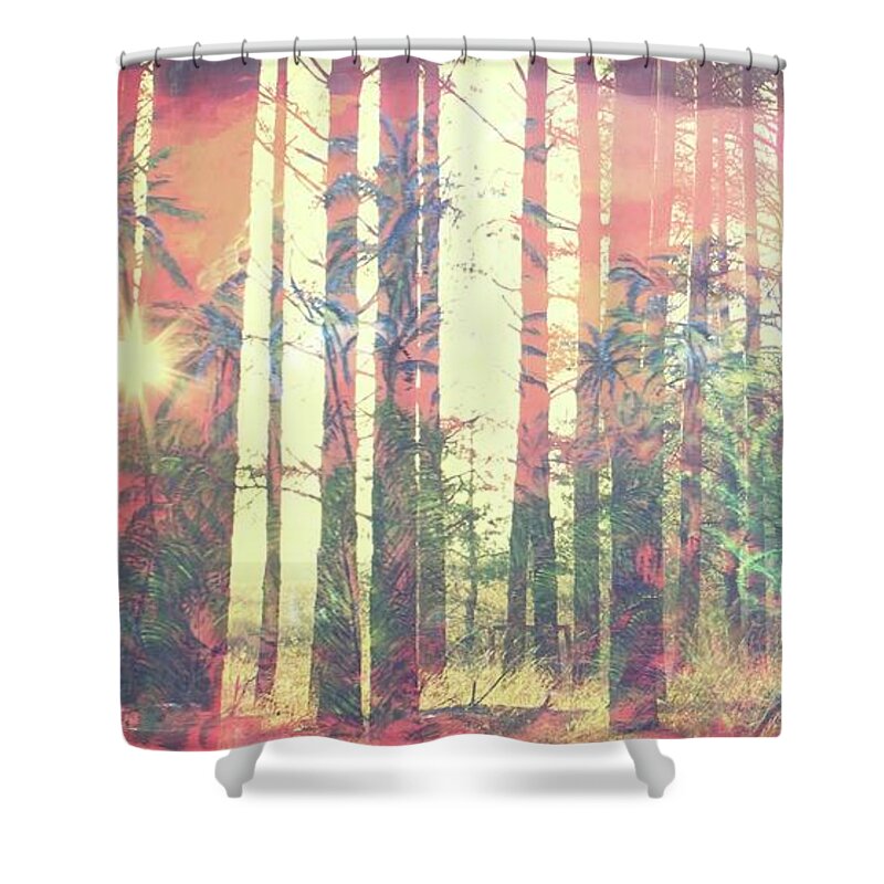 Pomakai Street Shower Curtain featuring the painting Kilauea Forest by Michael Silbaugh