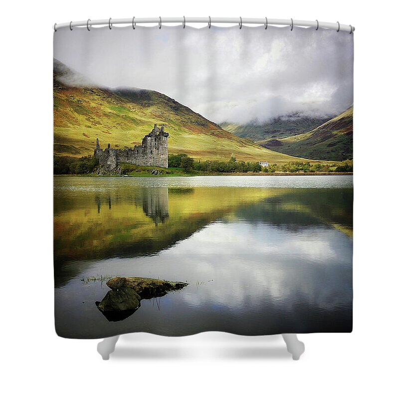 Scenics Shower Curtain featuring the photograph Kilchurn Castle Loch Awe by Kennethbarker