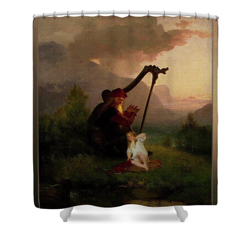 King Heimer And Aslög Shower Curtain featuring the painting King Heimer and Aslog by August Malmstrom by Rolando Burbon