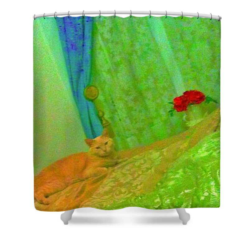 Photo Stream Shower Curtain featuring the photograph King of the Jungle by Debra Grace Addison