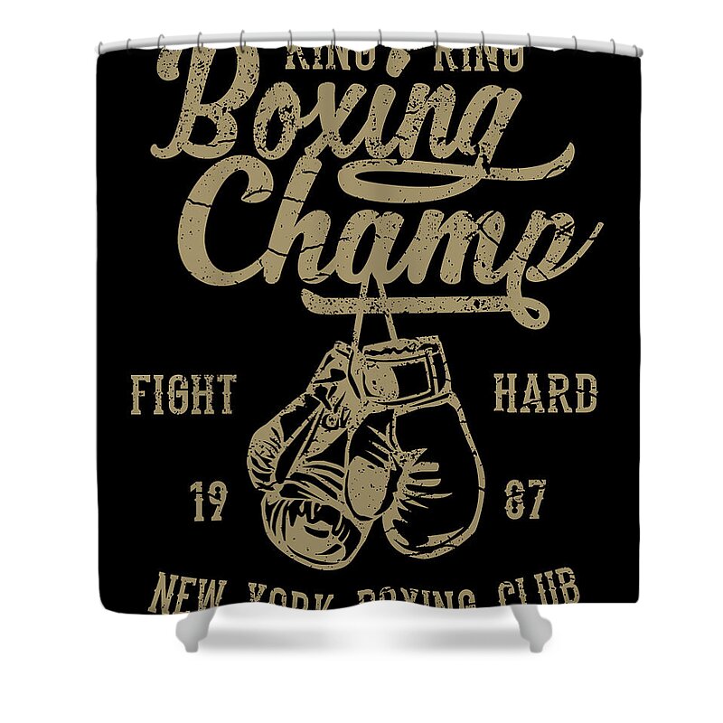 Box Shower Curtain featuring the digital art King of the ring by Long Shot