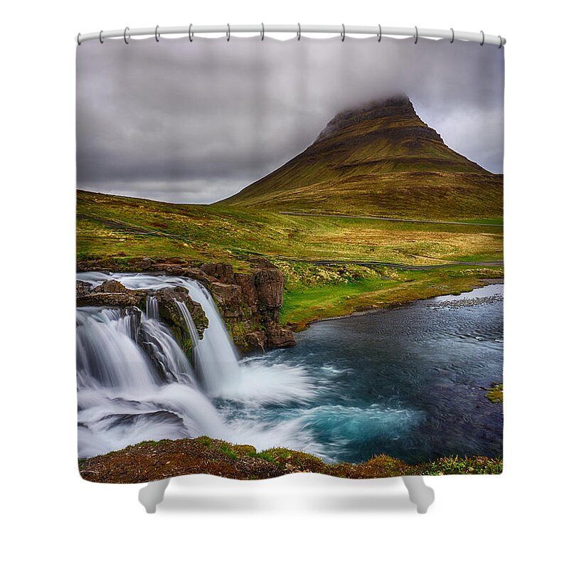 Iceland Shower Curtain featuring the photograph Kirkjufell by Amanda Jones