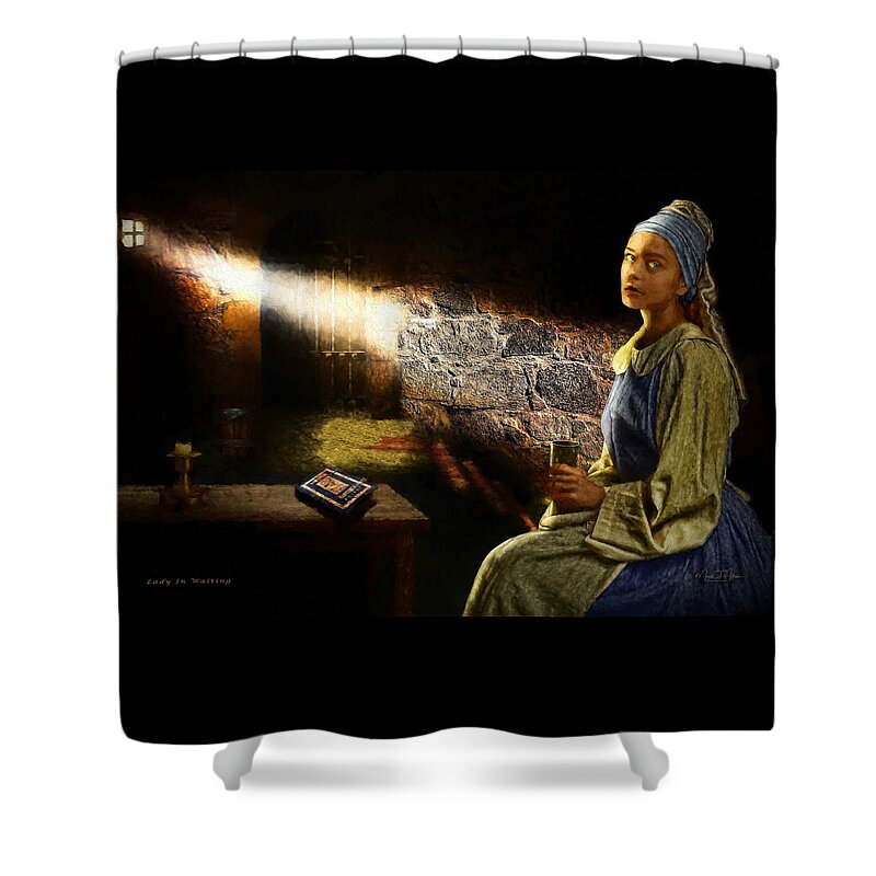 Dungeon Shower Curtain featuring the digital art Lady In Waiting by Mark Allen