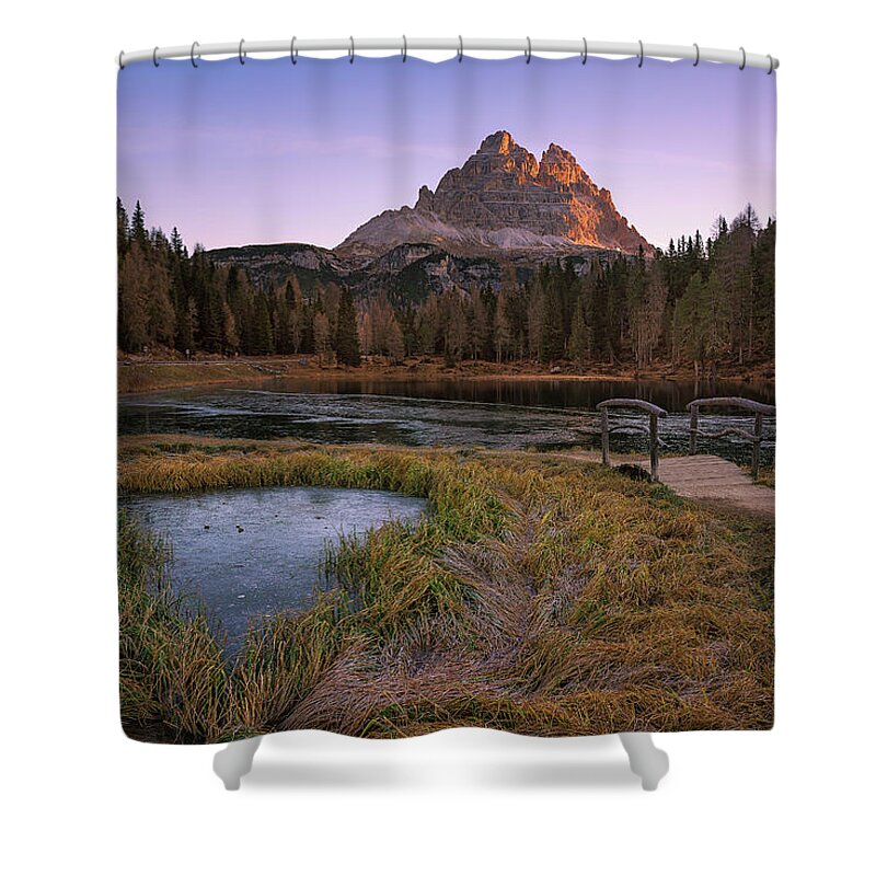 Lago Shower Curtain featuring the photograph Lago Antorno by Elias Pentikis