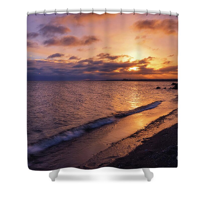 Lake Ontario Morning Reflections Shower Curtain featuring the photograph Lake Ontario Morning Reflections by Rachel Cohen